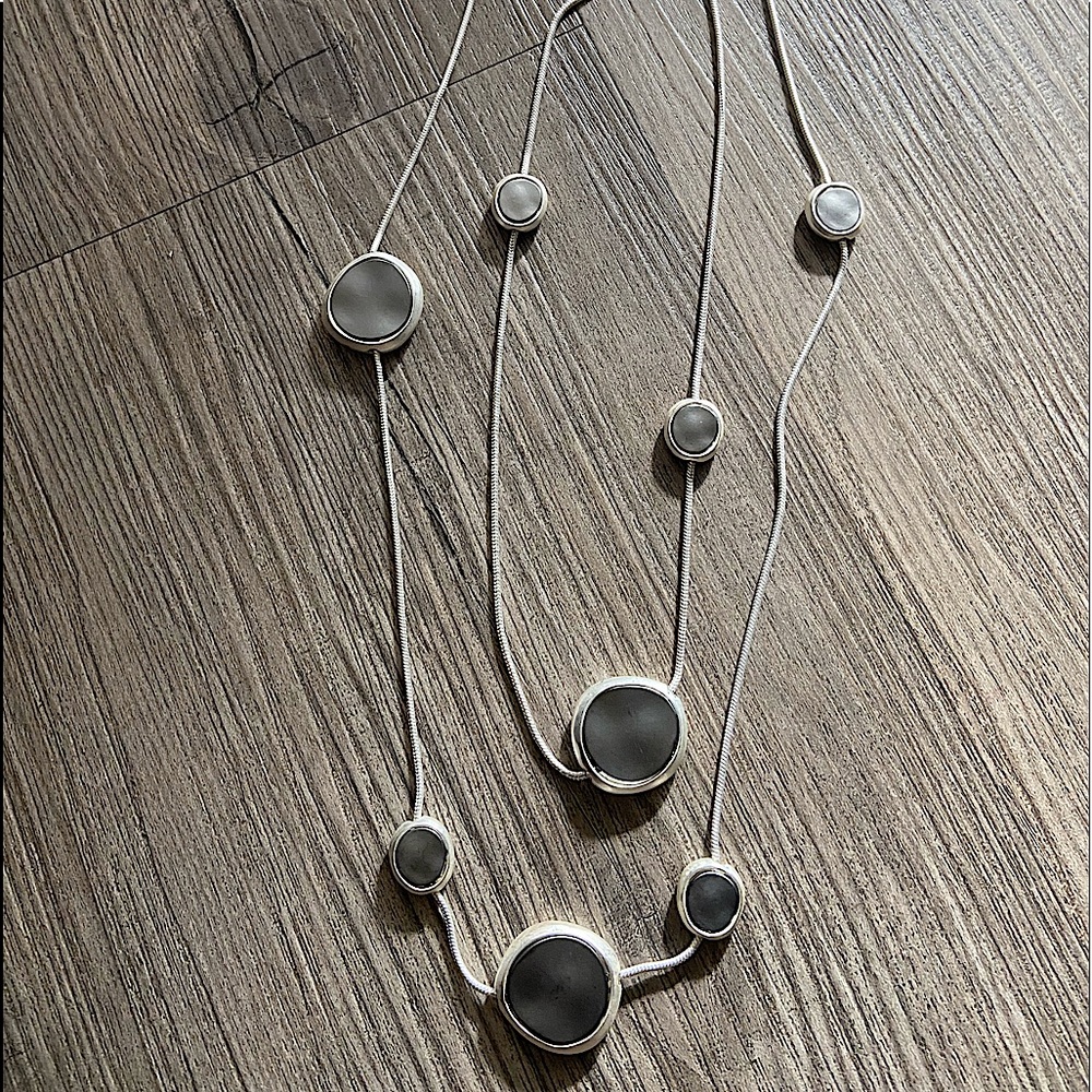 Silver Dragon Eye Layered Necklace